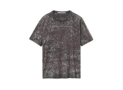 Alexander Wang Emboss Logo Splatter Cotton Hemp Jersey Print T-Shirt "Steel Grey Splatter"
