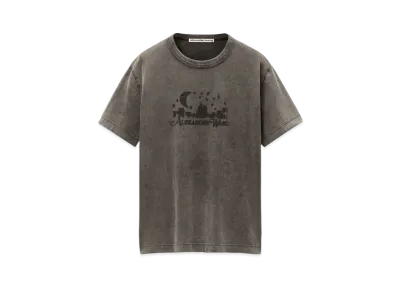 Alexander Wang Distressed Skyline Suede Cotton Terry T-Shirt "Washed Charcoal"