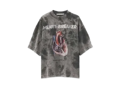 Alexander Wang Heartbreaker Cotton Jersey Graphic Print T-shirt "Storm Bleach Out"