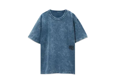 Alexander Wang Essential Logo Organic Cotton Short Sleeve T-Shirt "Acid Black Ice"