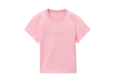 Alexander Wang Acid Wash Logo Emboss Shrunken T-shirt "Acid Candy Pink"