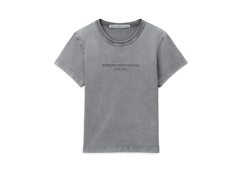Alexander Wang Acid Wash Logo Emboss Shrunken T-shirt "Acid Fog"