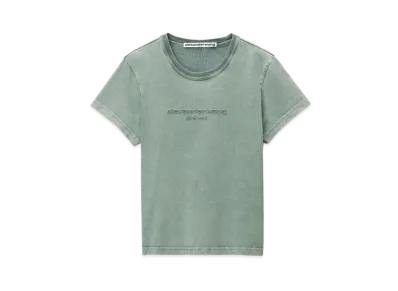 Alexander Wang Acid Wash Logo Emboss Shrunken T-shirt "Acid Smoke Green"