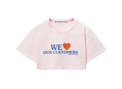 Alexander Wang Love Our Customers Cropped T-shirt "Pink Bleach"