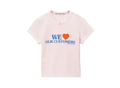 Alexander Wang Love Our Customers Shrunken T-shirt "Pink Bleach"