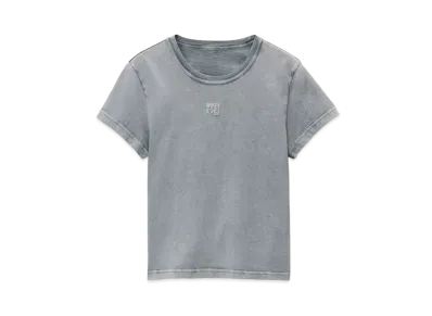 Alexander Wang Cotton Jersey Logo Shrunken T-shirt "Acid Fog"
