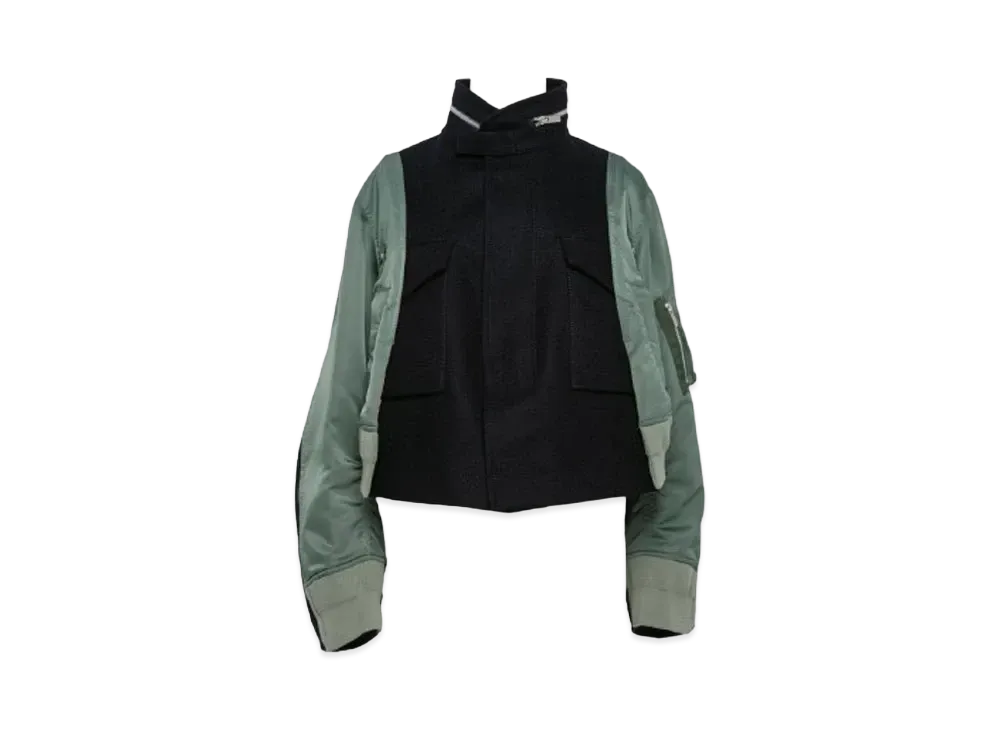 sacai Wool Melton x Nylon Twill Jacket "Dark Navy/Khaki"