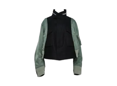 sacai Wool Melton x Nylon Twill Jacket "Dark Navy/Khaki"