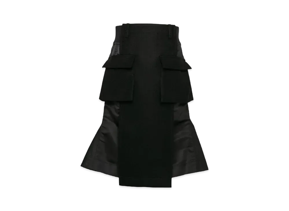 sacai Wool Melton x Nylon Twill Skirt 