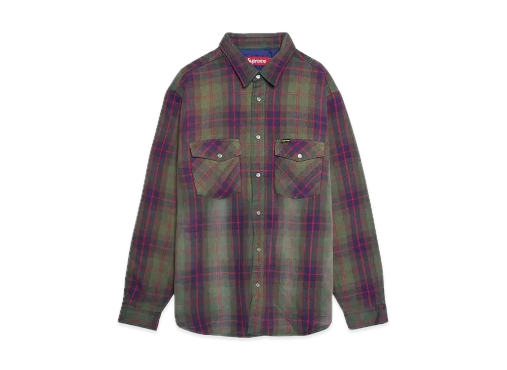 Supreme Quilted Flannel Snap Shirt "Green"