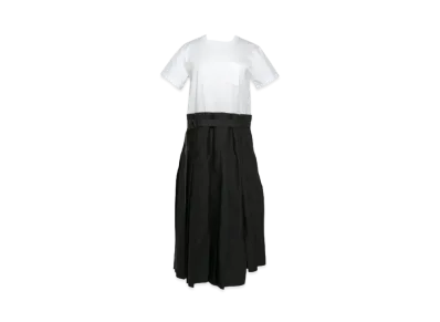 sacai Cotton Poplin x Cotton Jersey Dress "Off White/Black"