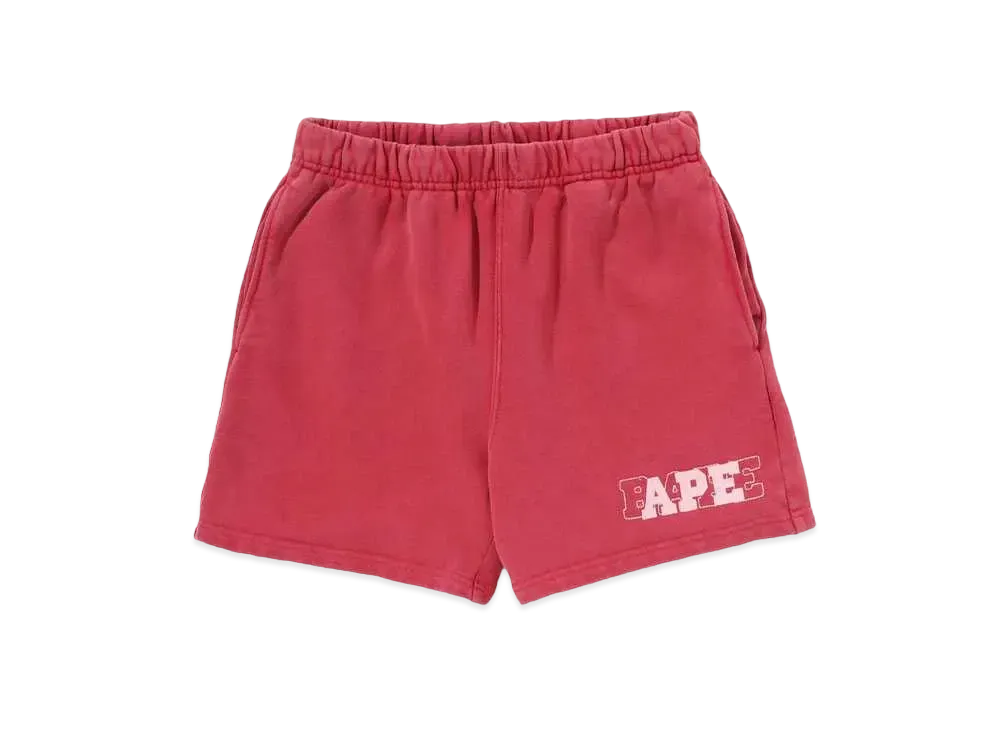 A BATHING APE Pigment Dyed Sweat Shorts "Red"