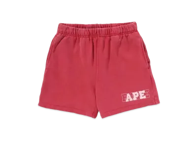 A BATHING APE Pigment Dyed Sweat Shorts "Red"
