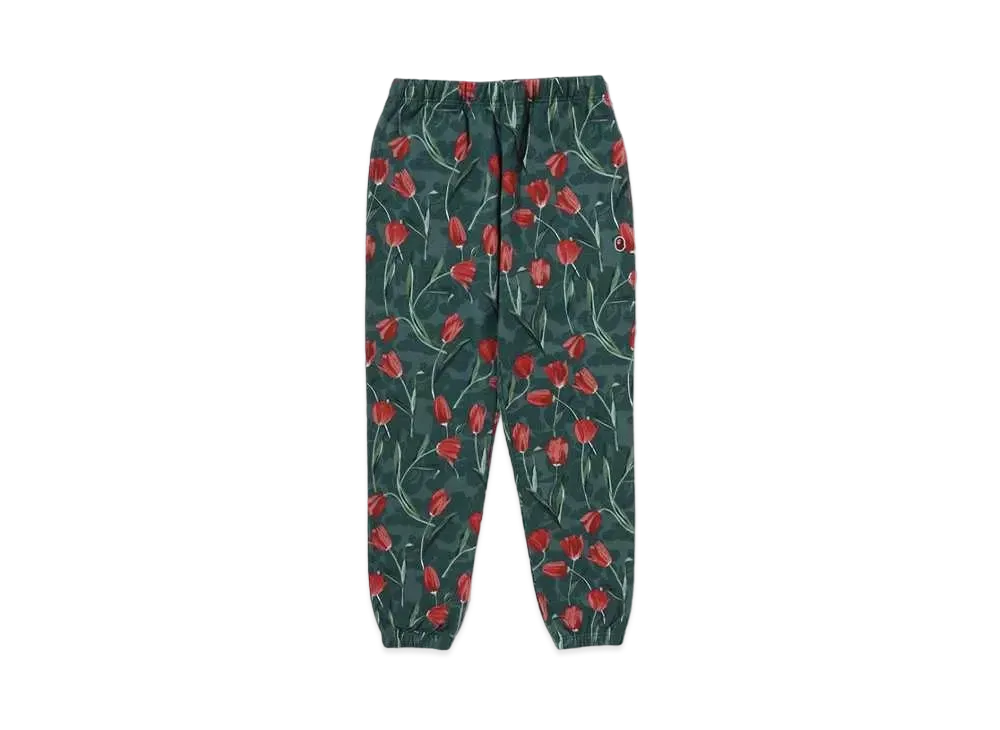 A BATHING APE Tulip Camo Sweatpants "Green"