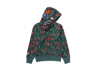 A BATHING APE Tulip Camo Shark Full Zip Hoodie "Green"