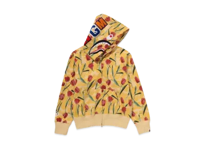 A BATHING APE Tulip Camo Shark Full Zip Hoodie "Yellow"
