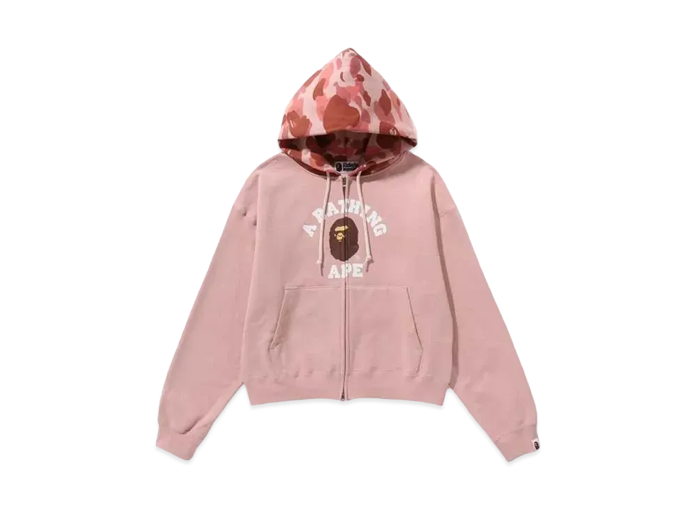 A BATHING APE 1st Camo College Zip Hoodie "Pink"