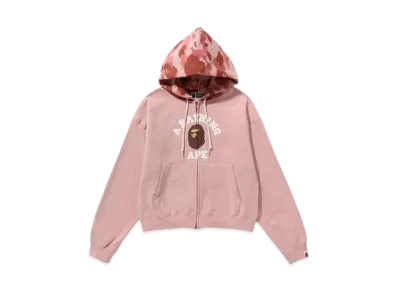 A BATHING APE 1st Camo College Zip Hoodie "Pink"