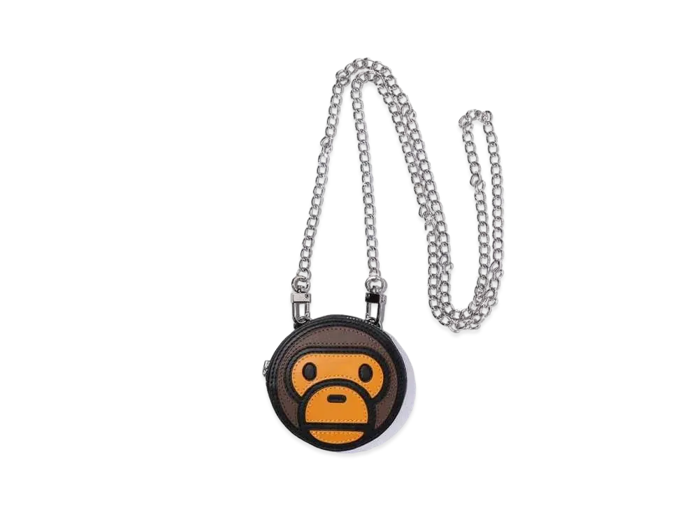 A BATHING APE Milo Face PU Leather Mini Shoulder Bag "Black"