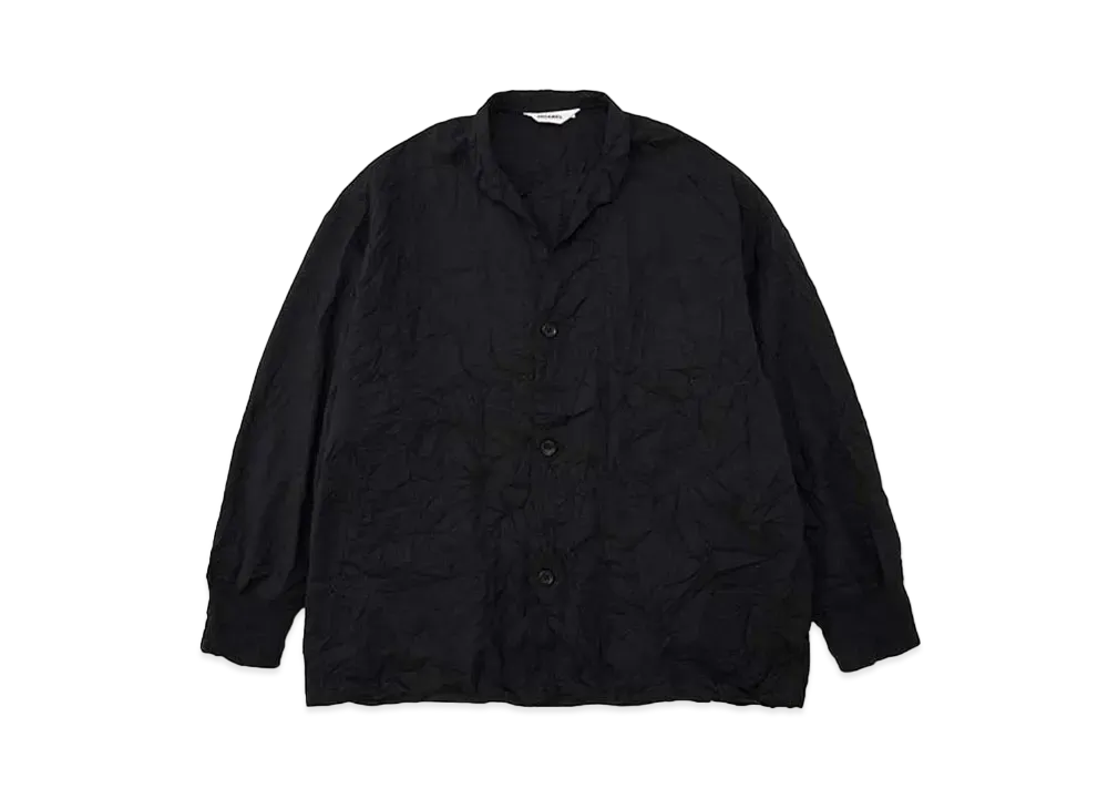 DIGAWEL Cuff Rib Shirt (Crease Finish) "Black"