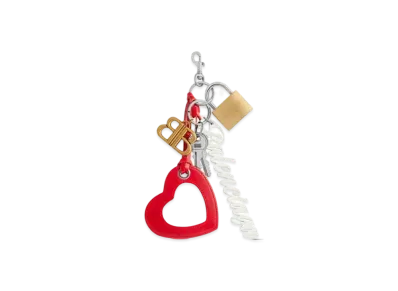 BALENCIAGA Paloma Keychain In Brass Lambskin and TPU "Multicolor"