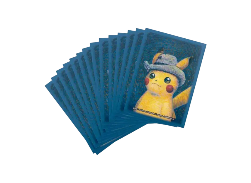 pokemon van gogh card sleeves Pokmon Center Museum Pikachu Felt Grey Hat (1 Sleeve) 2.6 x 3.6 inches (6.6 x 9.1 cm) Pokemon Center x Van Gogh