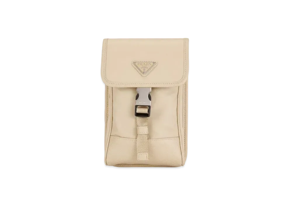 PRADA Re Nylon and Saffiano Leather Smartphone Case "Desert Beige"