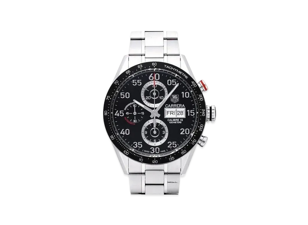 TAG Heuer Carrera Tachymeter Chronograph Day-Date "Black/Stainless Steel"