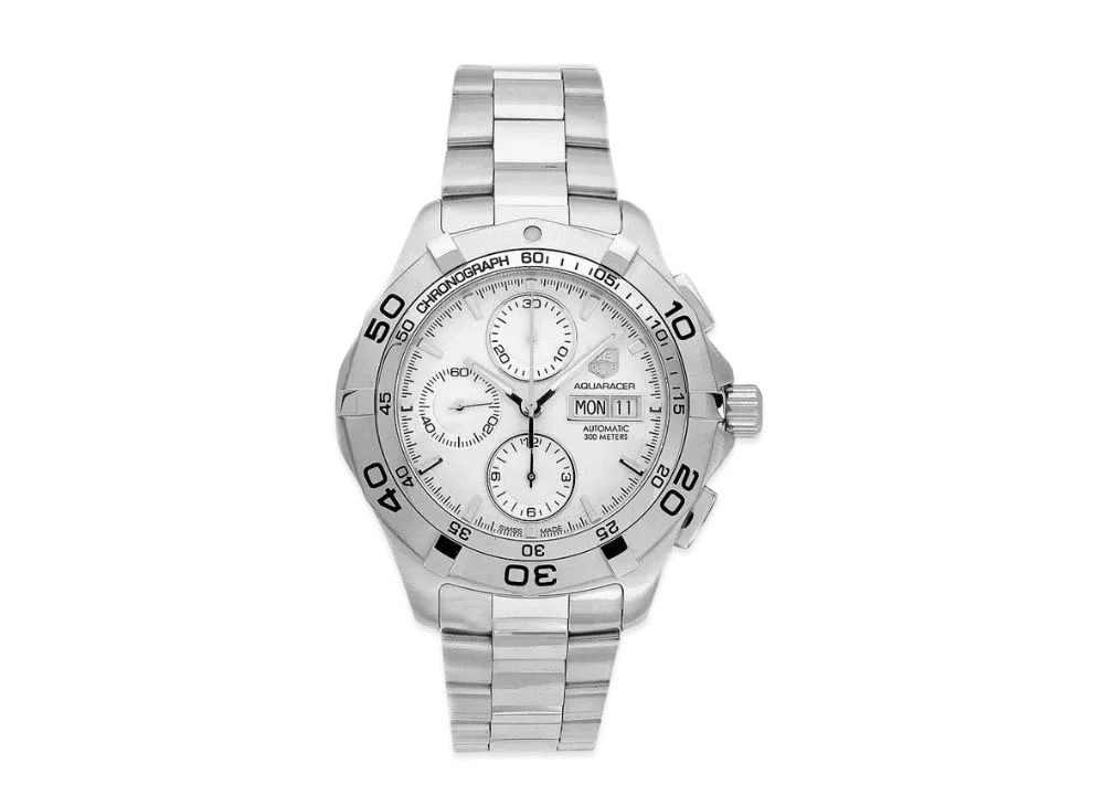TAG Heuer Aquaracer Chronograph Day-Date "Silver/Stainless Steel"