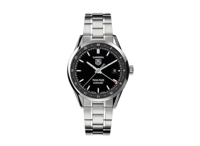 TAG Heuer Carrera Twin Time "Black/Stainless Steel/Silver"
