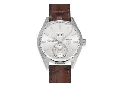 TAG Heuer Carrera Caliber 8 GMT Grand Date "Silver/Stainless Steel/Brown"