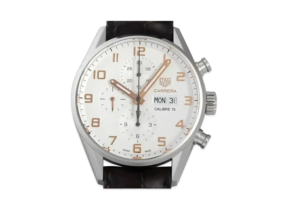 TAG Heuer Carrera Caliber 16 Chronograph Elegance "Gray/Stainless Steel/Brown"