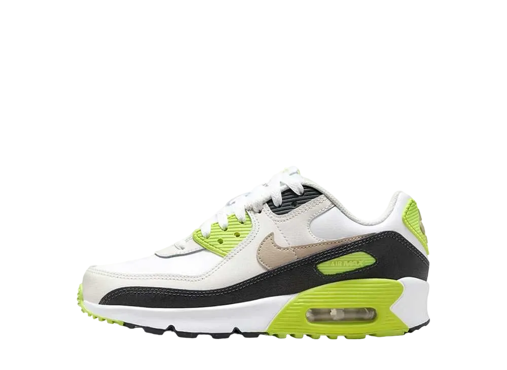 Nike GS Air Max 90 "White/Cyber/Dark Smoke Grey/Khaki"
