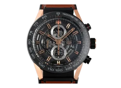 TAG Heuer Carrera Caliber Heuer 01 "Gray/Pink Gold/Ceramic/Black/Brown"