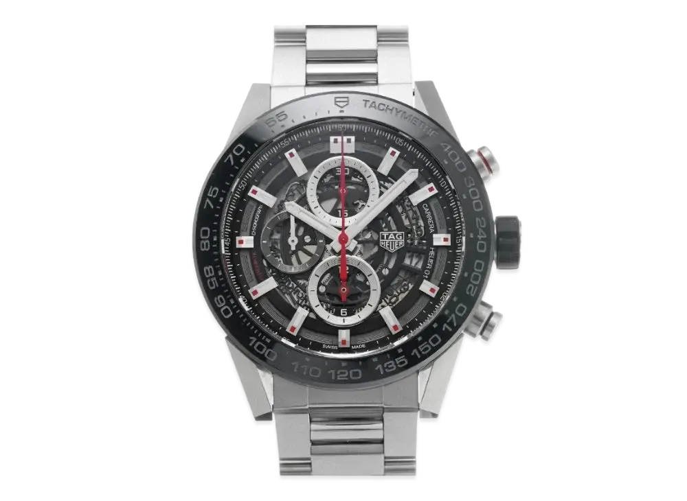 TAG Heuer Carrera Caliber Heuer 01 Chronograph "Black/Stainless Steel/Silver"