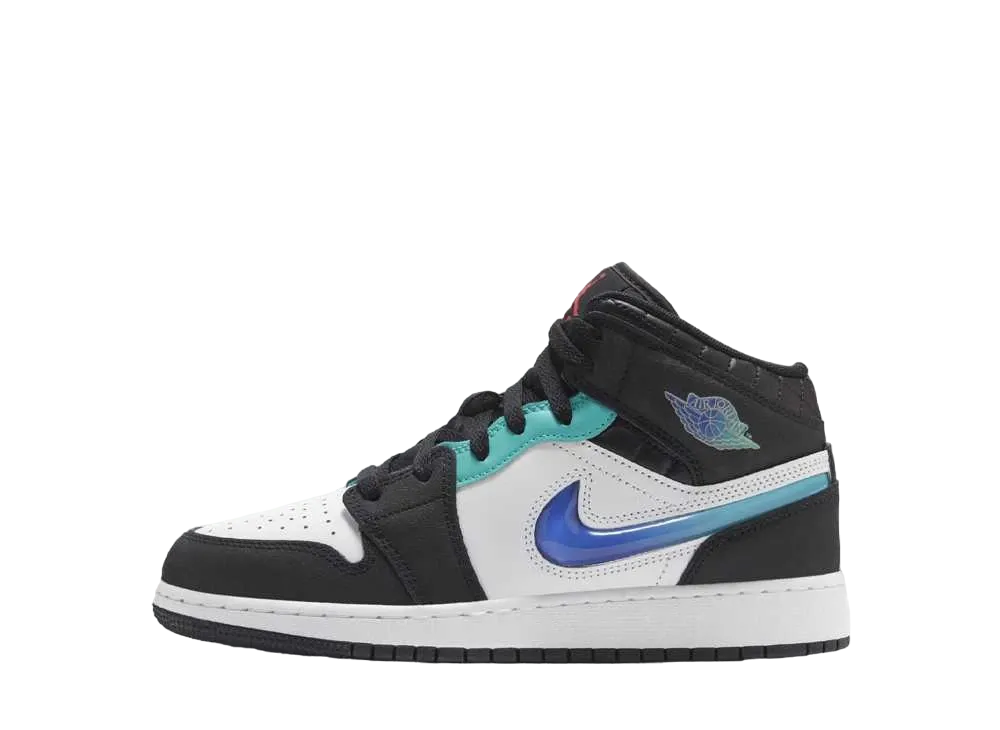 ナイキ GS エアジョーダン1 ミッド "ブラック/ホワイト/サイレンレッド"