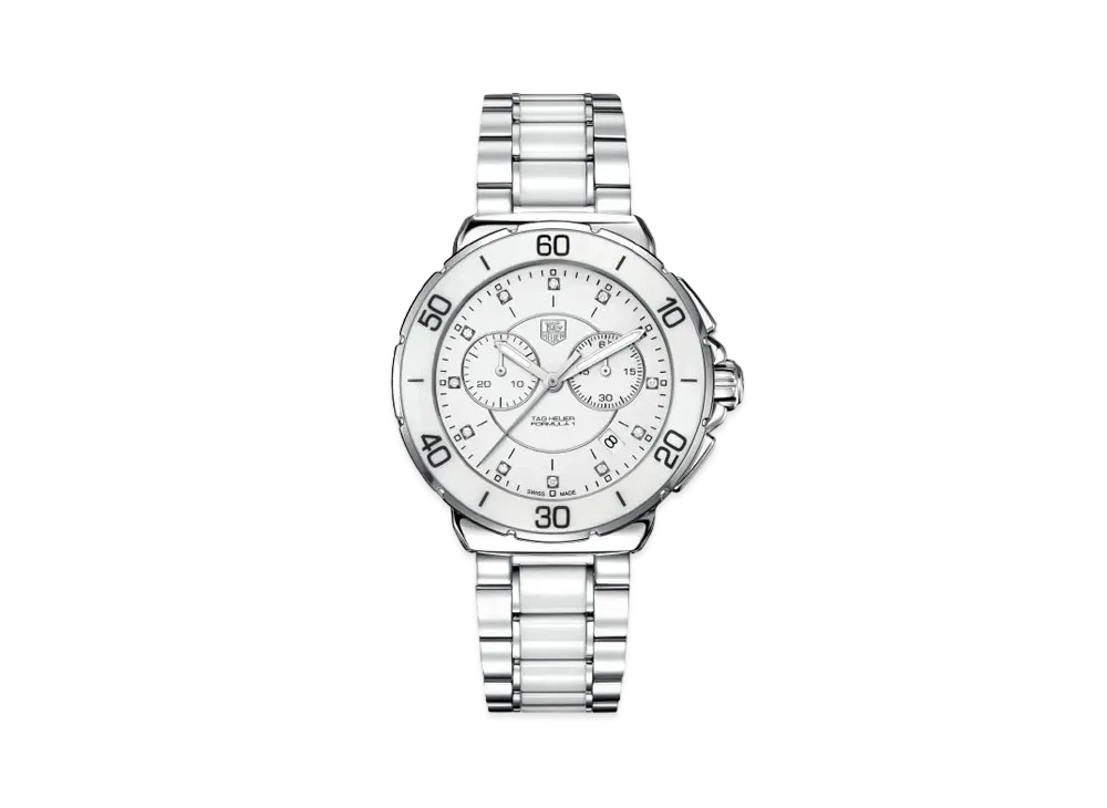 TAG Heuer Formula 1 Lady Chronograph 12P Diamond "White/Stainless Steel/Ceramic"