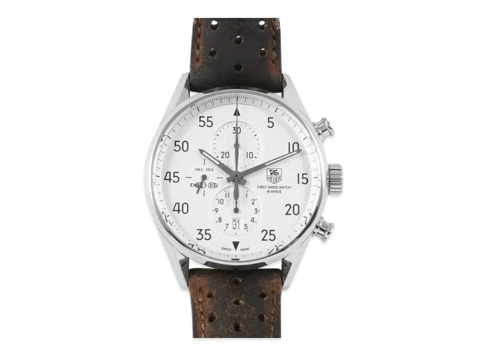 TAG Heuer Carrera 1887 Chronograph SpaceX "Silver/Stainless Steel/Brown"