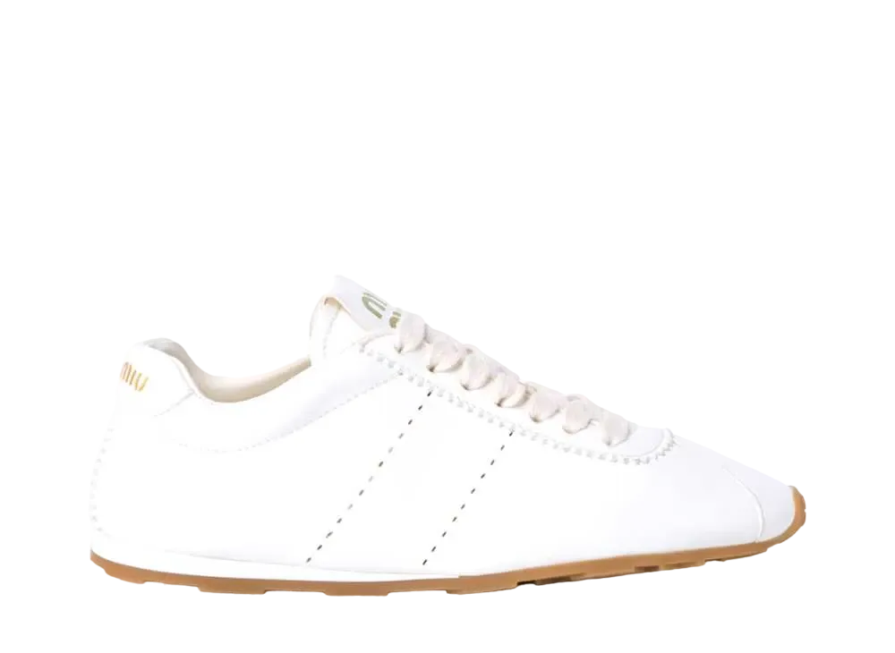 ミュウミュウ ウィメンズ ナッパレザー スニーカー "アイボリー"