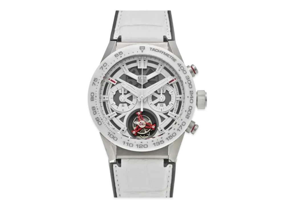 TAG Heuer Carrera Caliber Heuer 02T Tourbillon Ginza Edition "White/Titanium"
