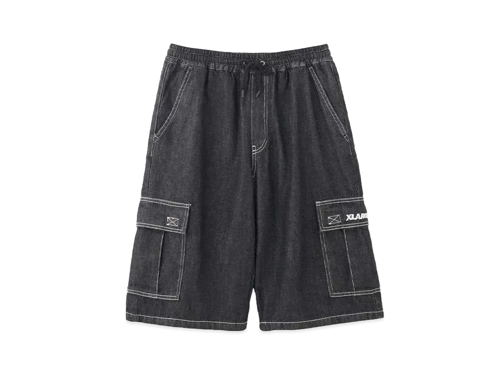 XLARGE EASY DENIM CARGO SHORTS "BLACK"