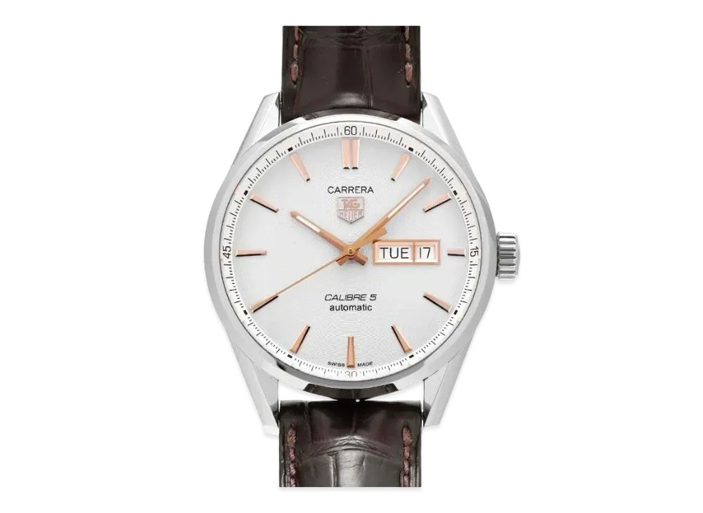 TAG Heuer Carrera Caliber 5 Day-Date "Gray/Stainless Steel/Brown"