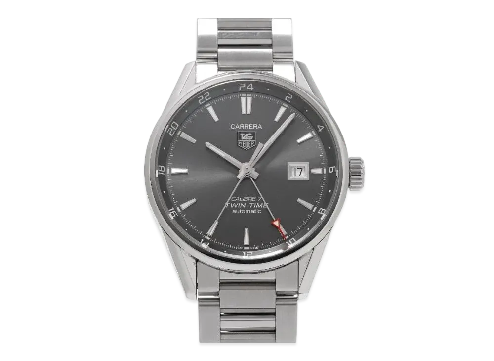 TAG Heuer Carrera Caliber 7 Twin Time "Gray/Stainless Steel/Silver"