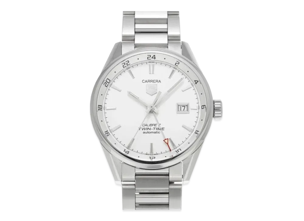 TAG Heuer Carrera Caliber 7 Twin Time "Silver/Stainless Steel"