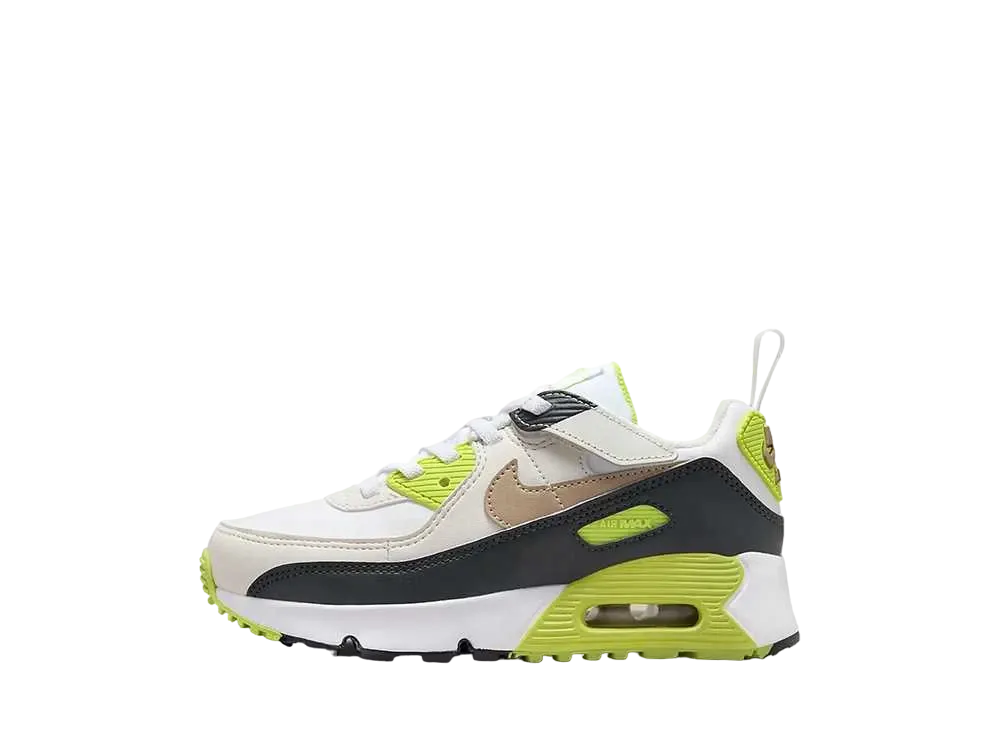 Nike PS Air Max 90 EasyOn "White/Cyber/Dark Smoke Grey/Khaki"