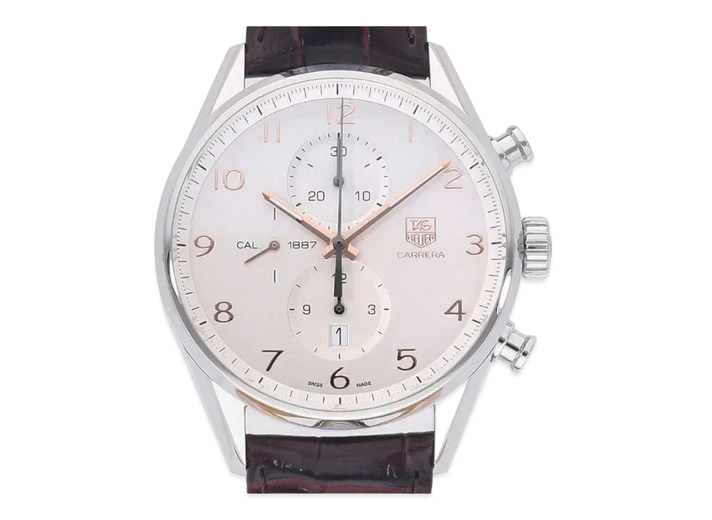TAG Heuer Carrera Caliber 1887 Chronograph "Silver/Stainless Steel/Brown"