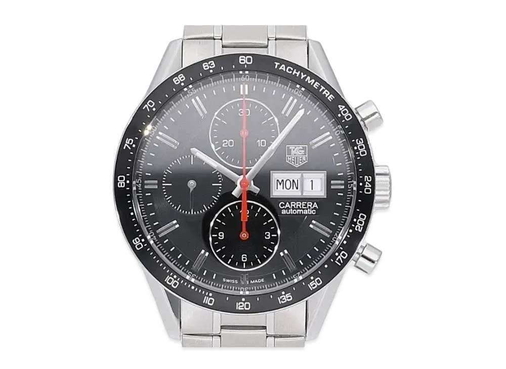 TAG Heuer Carrera Chronograph Caliber 16 Day-Date "Black/Stainless Steel/Silver"