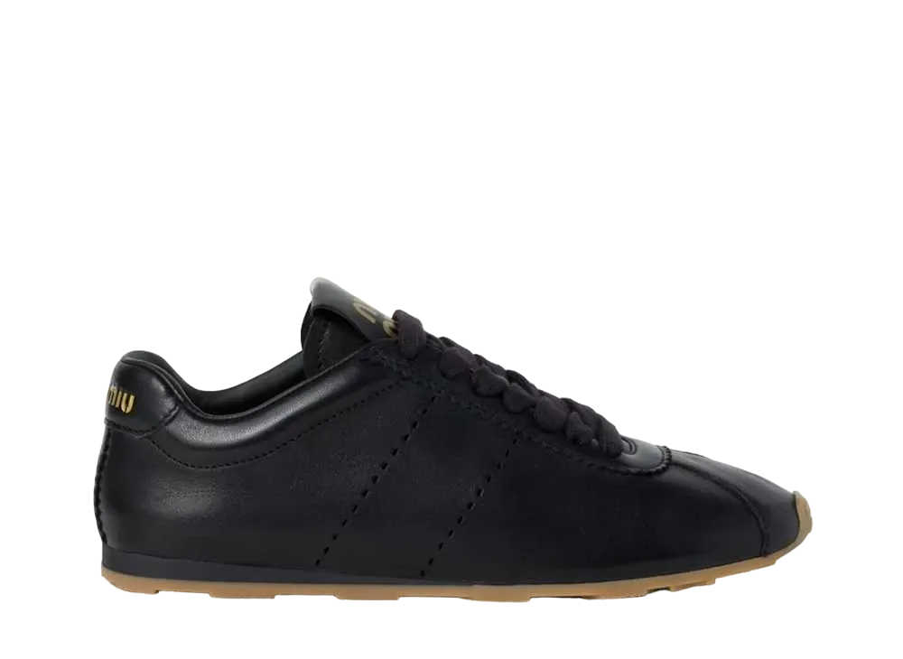 ミュウミュウ ウィメンズ ナッパレザー スニーカー "ブラック"