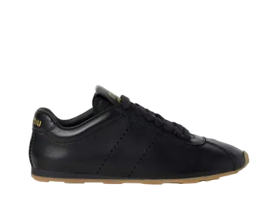 ミュウミュウ ウィメンズ ナッパレザー スニーカー "ブラック"