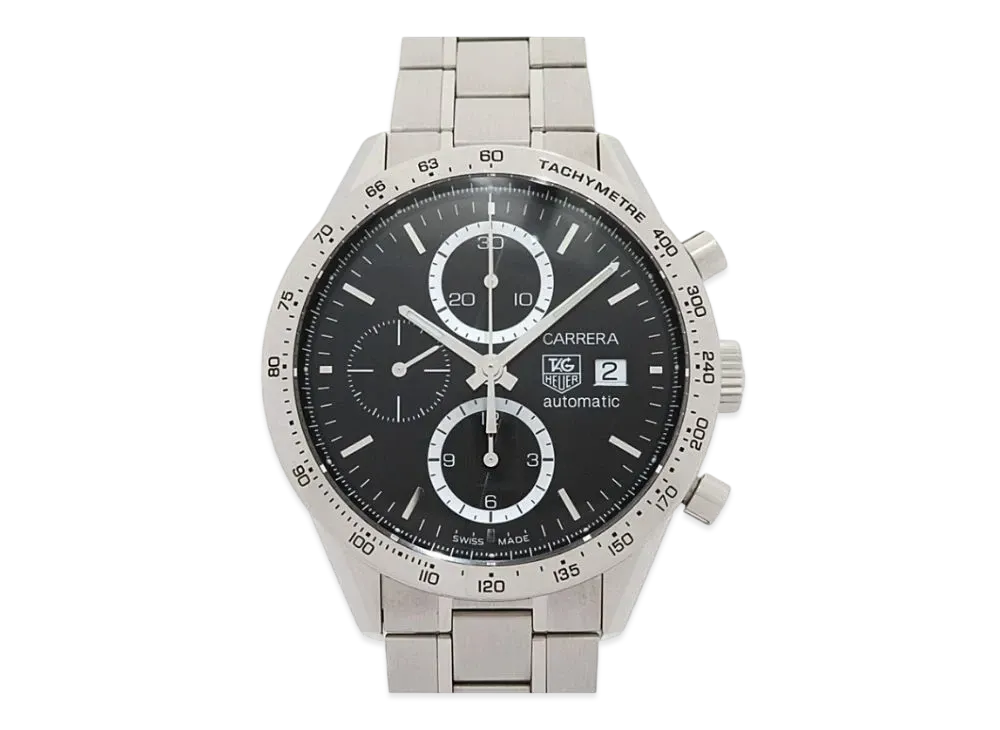 TAG Heuer Carrera Tachymeter Chronograph Elegance "Black/Stainless Steel/Silver"